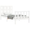 Cadre de lit sans matelas blanc 100x200 cm bois de pin massif 