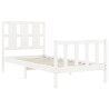 Cadre de lit sans matelas blanc 100x200 cm bois de pin massif 