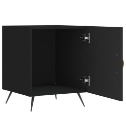 Table de chevet noir 40x40x50 cm bois d’ingénierie 