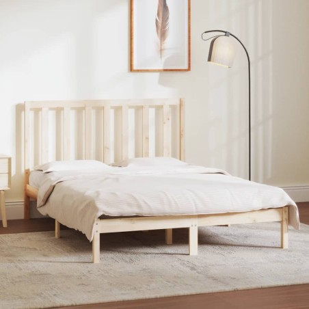 Cadre de lit sans matelas 135x190 cm bois de pin massif 