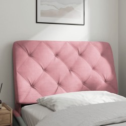 Coussin de tête de lit rose 80 cm velours 