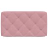 Coussin de tête de lit rose 80 cm velours 