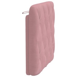 Coussin de tête de lit rose 80 cm velours 