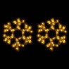Flocon de neige de Noël avec LED 2 pcs Blanc chaud 27x27 cm 