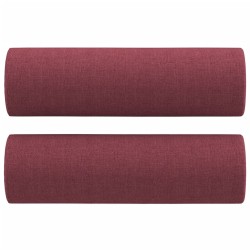 Canapé 2 places avec oreillers bordeaux 140 cm tissu 
