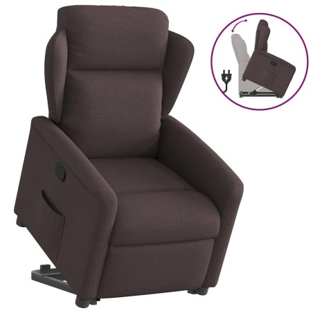 Fauteuil inclinable marron foncé tissu 