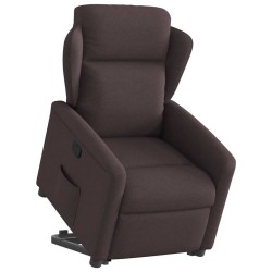 Fauteuil inclinable marron foncé tissu 
