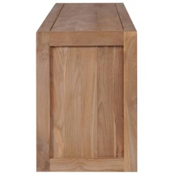 Meuble TV Bois massif de teck et finition naturelle 120x30x40cm 