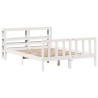 Cadre de lit sans matelas blanc 150x200 cm bois de pin massif 