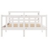Cadre de lit sans matelas blanc 150x200 cm bois de pin massif 