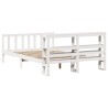 Cadre de lit sans matelas blanc 150x200 cm bois de pin massif 