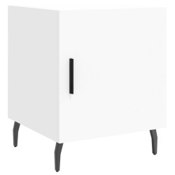 Table de chevet blanc 40x40x50 cm bois d’ingénierie 