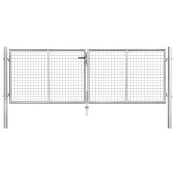 Porte de jardin Acier galvanisé 306x125 cm Argenté 