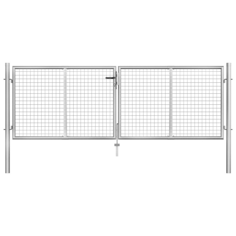 Porte de jardin Acier galvanisé 306x125 cm Argenté 