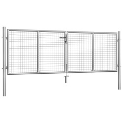 Porte de jardin Acier galvanisé 306x125 cm Argenté 