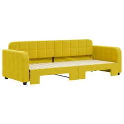 Lit de jour avec lit gigogne jaune 80x200 cm velours 