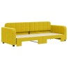 Lit de jour avec lit gigogne jaune 80x200 cm velours 