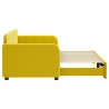 Lit de jour avec lit gigogne jaune 80x200 cm velours 