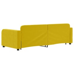 Lit de jour avec lit gigogne jaune 80x200 cm velours 