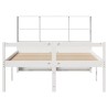 Lit bibliothèque sans matelas blanc 135x190 cm bois pin massif 