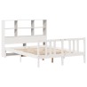 Lit bibliothèque sans matelas blanc 140x200 cm bois pin massif 