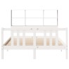 Lit bibliothèque sans matelas blanc 140x200 cm bois pin massif 