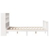 Lit bibliothèque sans matelas blanc 140x200 cm bois pin massif 