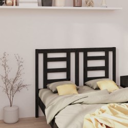 Tête de lit Noir 141x4x100 cm Bois massif de pin 