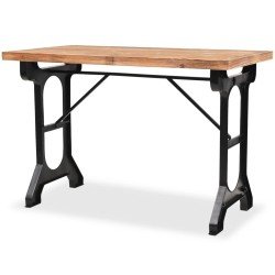 Table à manger dessus en bois de sapin massif 122x65x82 cm 