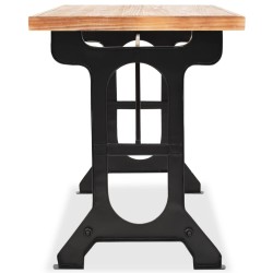 Table à manger dessus en bois de sapin massif 122x65x82 cm 