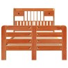 Lit bibliothèque sans matelas cire marron 135x190 cm pin massif 