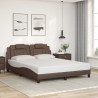 Cadre de lit sans matelas marron 160x200 cm similicuir 