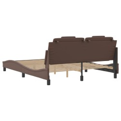Cadre de lit sans matelas marron 160x200 cm similicuir 
