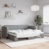 Lit de jour avec gigogne sans matelas gris clair 80x200 cm 