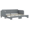 Lit de jour avec gigogne sans matelas gris clair 80x200 cm 