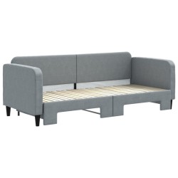 Lit de jour avec gigogne sans matelas gris clair 80x200 cm 
