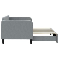 Lit de jour avec gigogne sans matelas gris clair 80x200 cm 