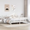 Cadre de lit sans matelas blanc 200x200 cm bois massif de pin 