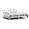Cadre de lit sans matelas blanc 200x200 cm bois massif de pin 