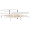 Cadre de lit sans matelas blanc 200x200 cm bois massif de pin 