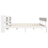 Cadre de lit sans matelas blanc 200x200 cm bois massif de pin 