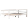 Cadre de lit sans matelas blanc 200x200 cm bois massif de pin 