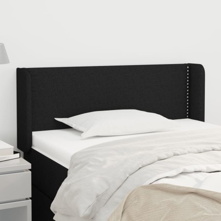 Tête de lit avec oreilles Noir 93x16x78/88 cm Tissu 