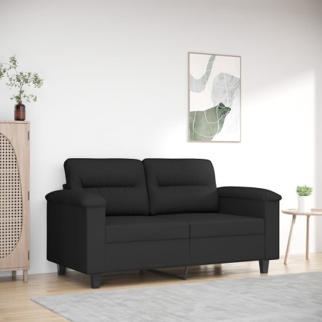 Canapé à 2 places Noir 120 cm Tissu microfibre 