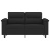 Canapé à 2 places Noir 120 cm Tissu microfibre 