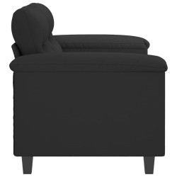 Canapé à 2 places Noir 120 cm Tissu microfibre 