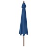 Parasol de jardin avec mât en bois bleu azuré 400x273 cm 