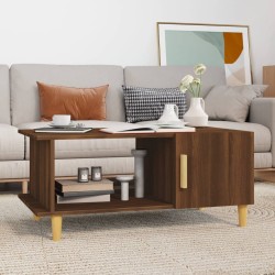 Table basse chêne marron 90x50x40 cm bois d'ingénierie 
