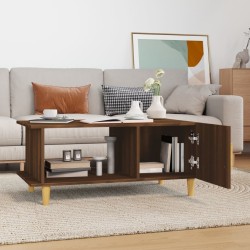 Table basse chêne marron 90x50x40 cm bois d'ingénierie 