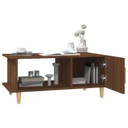 Table basse chêne marron 90x50x40 cm bois d'ingénierie 